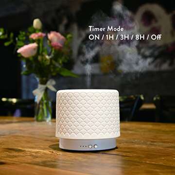 ZEIGGA LAB Essential Oil Diffuser - 280ml Ceramic Aromatherapy