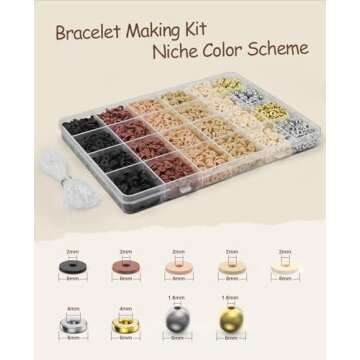 ClaBead Bracelet Making Kit 3200Pcs, Clay Beads Bracelet Kit with Gold Beads and Sliver Beads, Swift...