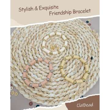 ClaBead Bracelet Making Kit 3200Pcs, Clay Beads Bracelet Kit with Gold Beads and Sliver Beads, Swift Friendship Beads Bracelet Kit for Bracelets Making (Earth Tone)