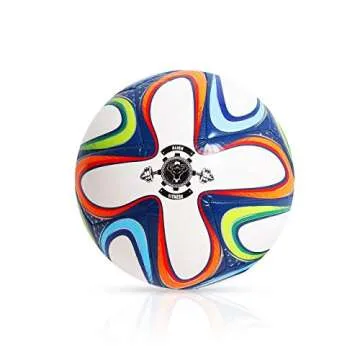 Alich fitness 20 feet Speed Training Agility Ladder Carry Bag 12 Heavy Duty Adjustable Yellow Rung 10 disc Cones 4 Hooks Outdoor Workout Football Sport Adult Soccer Ball 2014 World Cup Design Size 5