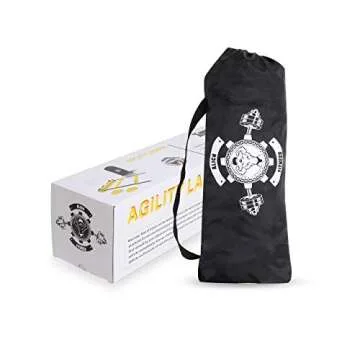 Alich fitness 20 feet Speed Training Agility Ladder Carry Bag 12 Heavy Duty Adjustable Yellow Rung 10 disc Cones 4 Hooks Outdoor Workout Football Sport Adult Soccer Ball 2014 World Cup Design Size 5