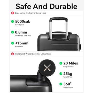 LUGGEX 26 Inch Lightweight Hard Shell Luggage