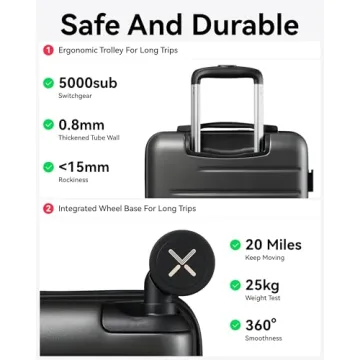 LUGGEX 26 Inch Lightweight Hard Shell Luggage