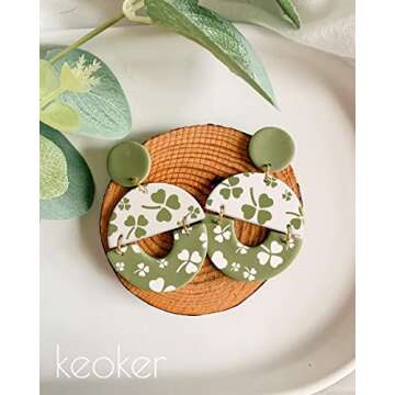 KEOKER Silk Screen for Polymer Clay with Rubber Squeegee, Floral Silk Screen Stencils for Polymer Clay, Rose Printing on Clay & Other Jewelry Clay Earrings Decoration, Each 6" X 3.8" (6PCS)