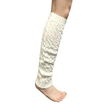 Wrapables Ribbed Cable Knit Leg Warmers for Women