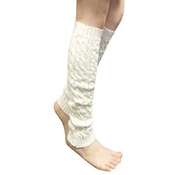 Wrapables Ribbed Cable Knit Leg Warmers for Women