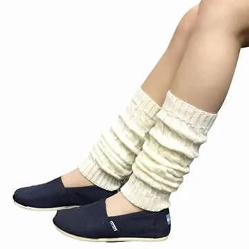 Wrapables Ribbed Cable Knit Leg Warmers for Women