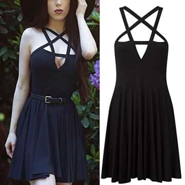 Fashion Dress Gothic Vintage Romantic Casual Goth Dress for Women