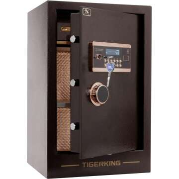 TIGERKING Digital Security Safe with Key Lock & Password