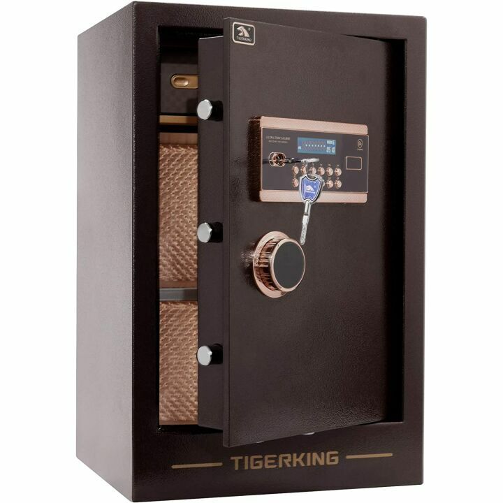 TIGERKING Digital Security Safe with Key Lock & Password