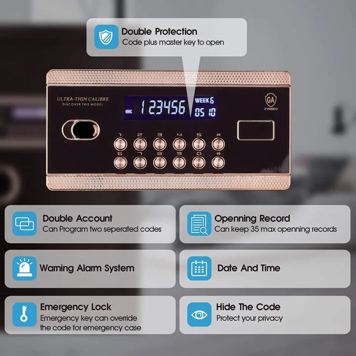 TIGERKING Digital Security Safe with Key Lock & Password