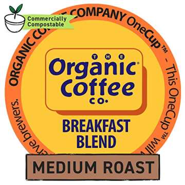 The Organic Coffee Co. Compostable Coffee Pods - Breakfast Blend (36 Ct) K Cup Compatible including ...