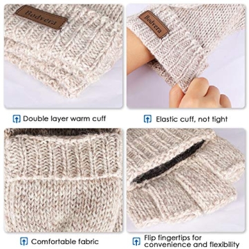 Bodvera Fingerless Wool Gloves for Winter Warmth