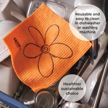 Skoy Cloth 4-pack Versatile Swedish Dishcloths for Cleaning