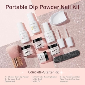 AZUREBEAUTY Dip Powder Nail Kit Starter with 4 Colors