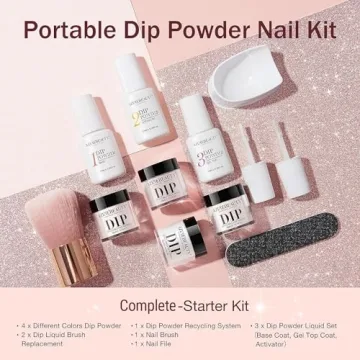 AZUREBEAUTY Dip Powder Nail Kit Starter with 4 Colors