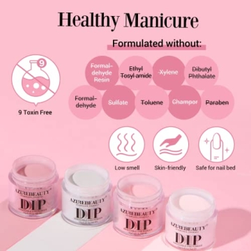AZUREBEAUTY Dip Powder Nail Kit Starter with 4 Colors