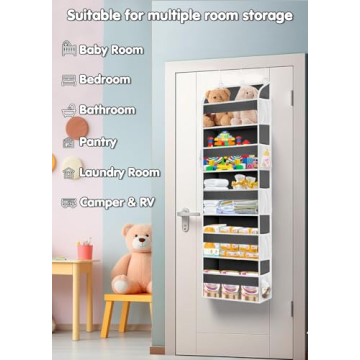 TAHAVICE Over the Door Organizer with 5 Pockets for All Storage Needs