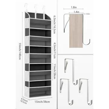 TAHAVICE Over the Door Organizer with 5 Pockets for All Storage Needs