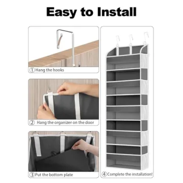 TAHAVICE Over the Door Organizer with 5 Pockets for All Storage Needs