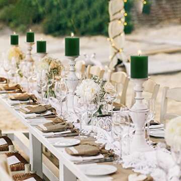 Amusaer 3x4 Inch Pillar Candles 6 Packs Unscented Dripless Smokeless Green Candles for Home, Party (45 Hours), 3x4 Inch (Pack of 6)