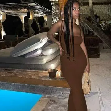 ABYOVRT Women Sexy Bodycon Maxi Dress Sleeveless Solid Color Slip Dress Elegant Long Cami Dresses Evening Party (X-Large, A-Brown)