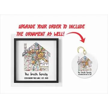 Customized New Home Gift Housewarming Map Art Framed Sign Family Established Art