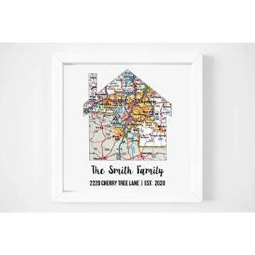New Home Gift Customized Map Art Perfect for Housewarming