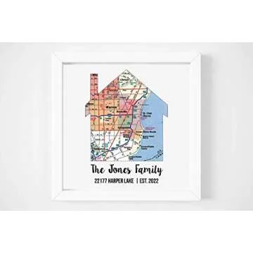 New Home Gift Customized Map Art Perfect for Housewarming