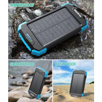 BLAVOR 10,000mAh Solar Power Bank Charger for Outdoor Use