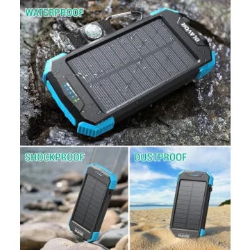BLAVOR 10,000mAh Solar Power Bank Charger for Outdoor Use