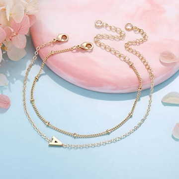 Dainty Gold Initial Bracelets for Women and Girls - Elegant Jewelry