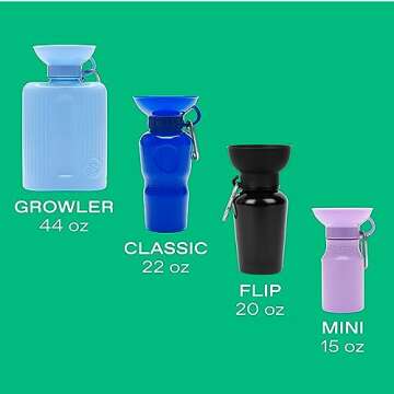 Springer Flip Portable Dog Water Bottle with Foldable Food Grade Silicone Bowl - 20 Ounce Travel Dog Water Bottle Ideal for Camping - Easy Squeeze Hydration & Release to Drain