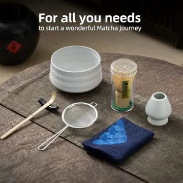 TEANAGOO 7 Pcs Matcha Whisk Set, Matcha Set for Ceremony, Ceramic Matcha Kit, Matcha Tea Set for Making Breakfast/Matcha Latte, Gift for Matcha Lover, Matcha Whisk and Bowl with All Accessories