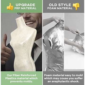 HCY Mannequin,Dress Form Female Mannequin Torso Adjustable 59-67 Inch Upgraded Manican Body Stand for Displays Women Sewing Tripod Stand (White)