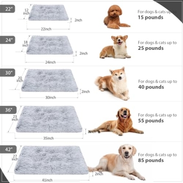 Vonabem Large Dog Bed Crate Pad Soft Anti-Slip Mat