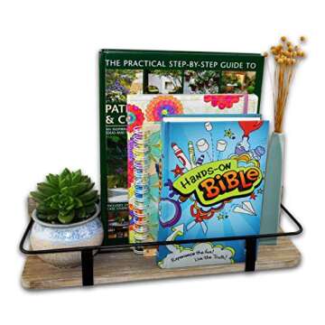 Spiretro Floating RV Shelves - Rustic Wood with Metal Rail - Bathroom, Living Room, Bedroom, Kitchen, Closet - Set of 2 (Large & Small), Grey