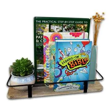 Spiretro Floating RV Shelves - Rustic Wood with Metal Rail - Bathroom, Living Room, Bedroom, Kitchen, Closet - Set of 2 (Large & Small), Grey