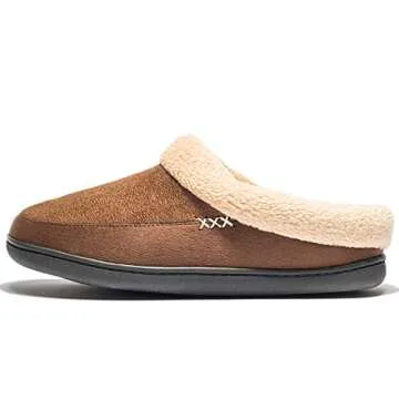 NewDenBer Men's Warm Memory Foam Slippers for Comfort