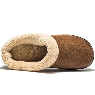 NewDenBer Men's Warm Memory Foam Slippers for Comfort