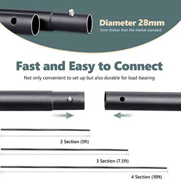 Aureday Backdrop Stand, 10x7 Ft Adjustable Photo Backdrop Stand Kit with 4 Crossbars, 6 Background Clamps, 2 Sandbags, and Carrying Bag for Parties/Wedding/Photography/Festival Decoration