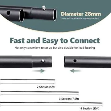 Aureday Backdrop Stand, 10x7 Ft Adjustable Photo Backdrop Stand Kit with 4 Crossbars, 6 Background Clamps, 2 Sandbags, and Carrying Bag for Parties/Wedding/Photography/Festival Decoration