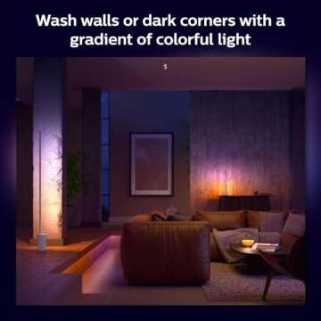 Philips Hue Gradient Signe Table Lamp, Compatible with Alexa, Apple Homekit and Google Assistant, Bluetooth Compatible, Flowing Multicolor Effect, White