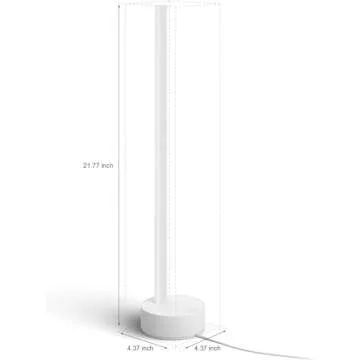 Philips Hue Gradient Signe Table Lamp, Compatible with Alexa, Apple Homekit and Google Assistant, Bluetooth Compatible, Flowing Multicolor Effect, White