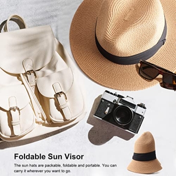 DRESHOW Women Panama Hat with UPF 50% Sun Protection