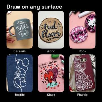 ARTISTRO 5 White Paint Pen for Rock Painting, Stone, Ceramic, Glass, Wood, Tire, Fabric, Metal, Canvas. Set of 5 Acrylic Paint White Marker Water-based Extra-fine Tip