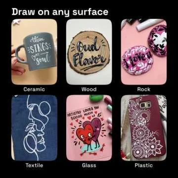 ARTISTRO 5 White Paint Pen for Rock Painting, Stone, Ceramic, Glass, Wood, Tire, Fabric, Metal, Canvas. Set of 5 Acrylic Paint White Marker Water-based Extra-fine Tip