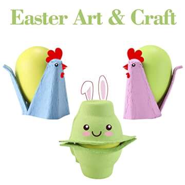 Half Dozen Colored Egg Cartons, 24 Pack - Natural Pulp Paper, 6 Count Reusable Egg Holder Basket, Blank Colorful Easter Toy Storage Tray