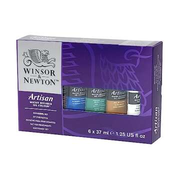 Winsor & Newton Artisan Water-Mixable Oil Colors, Assorted Colors, Set of 6,1.25 oz
