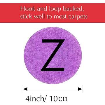 Sit Carpet Classroom Dots, 26Pack Alphabet Sitting Floor dots, 4Inch 6 Colors Rug Circles Markers Do...